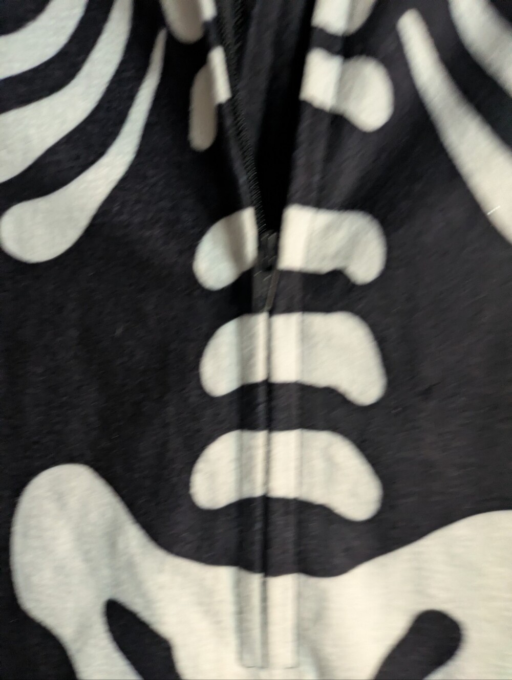 Kids Black Skeleton One-Piece Costume with Hood - Picture 4 of 5
